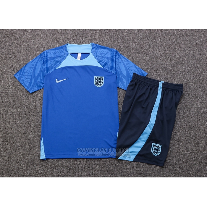 Fato de Treino Inglaterra Manga Curta 2022-2023 Azul - Calcas Curta